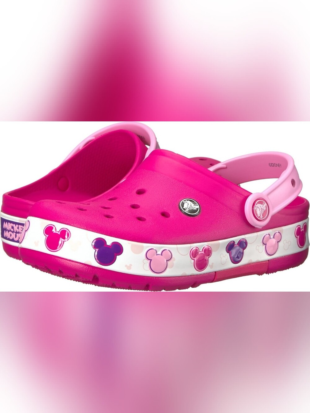 Mickey Mouse × CROCS Pink Crocband Clogs